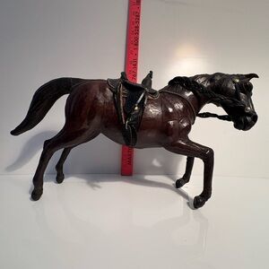 Vintage Leather Horse Sculpture